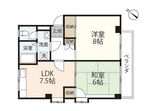 広島市西区高須のマンションの間取り