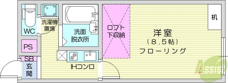 宮城県名取市美田園２（アパート）の賃貸物件の間取り