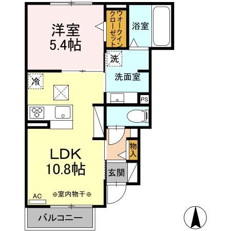 Ｄ－ＲＯＯＭ茜部中島　Ｂ棟の間取り