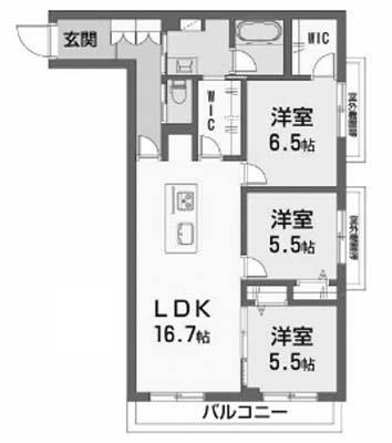 【シャーメゾン　ルート３３の間取り】