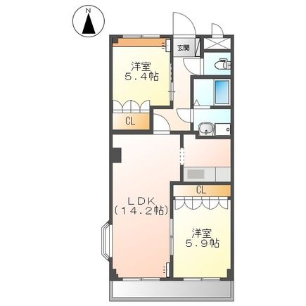 常滑市飛香台のアパートの間取り