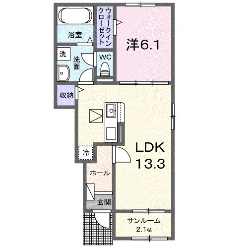 南足柄市壗下のアパートの間取り