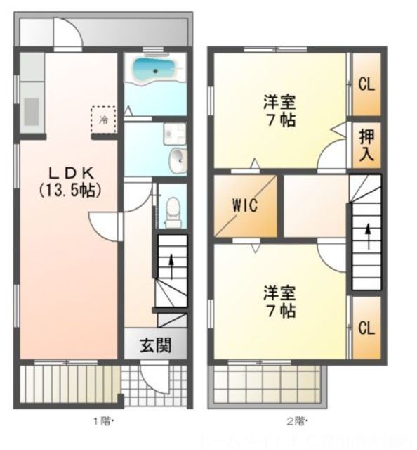 新城市字西入船のアパートの間取り