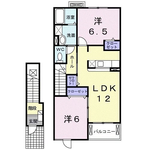 福島市町庭坂のアパートの間取り