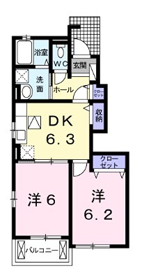 たつの市誉田町福田のアパートの間取り