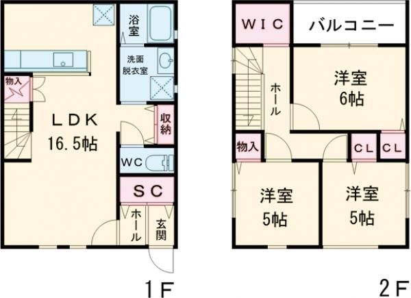 フェイスの賃貸　田原町　D棟の間取り