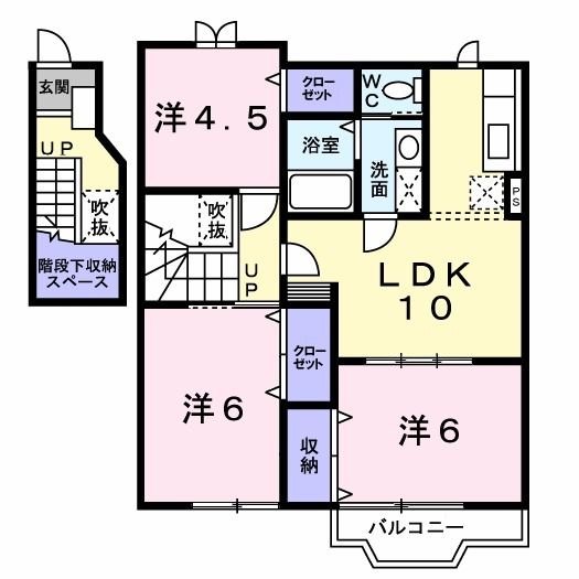 新潟市南区上塩俵のアパートの間取り