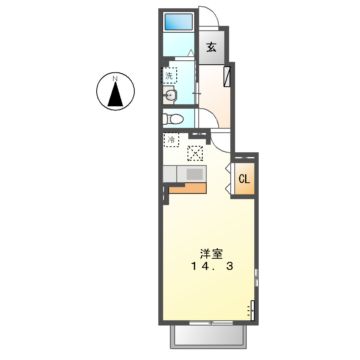 名古屋市中川区大山町のアパートの間取り