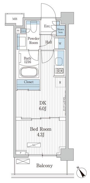 【江東区古石場のマンションの間取り】