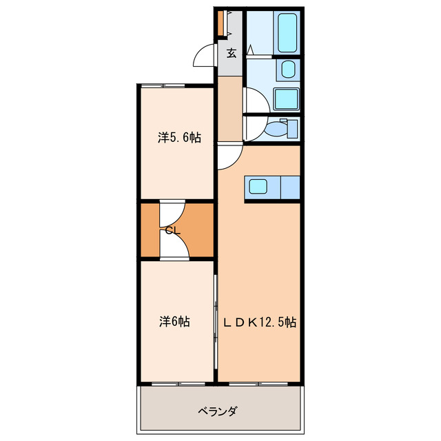 都城市牟田町のマンションの間取り