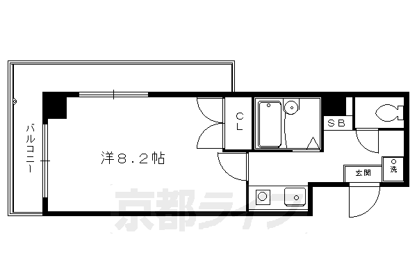 京都市左京区田中関田町のマンションの間取り