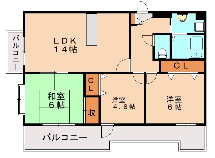 北九州市八幡西区竹末のマンションの間取り