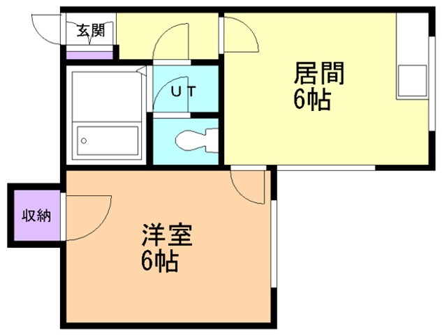 函館市人見町のアパートの間取り