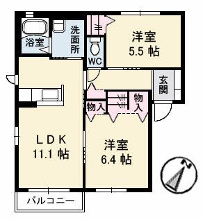 シャーメゾン湖山北の間取り