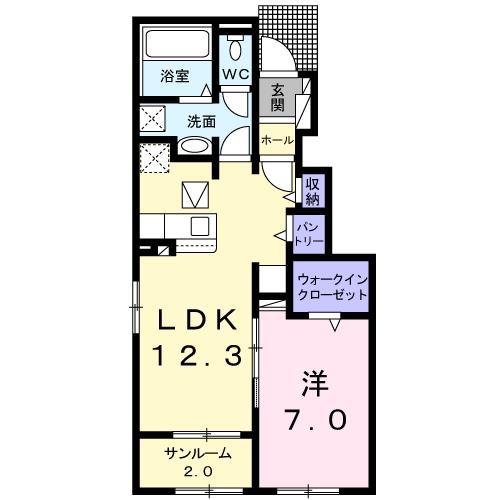 メゾン　ド　フレーシュ下宮永Ｂの間取り