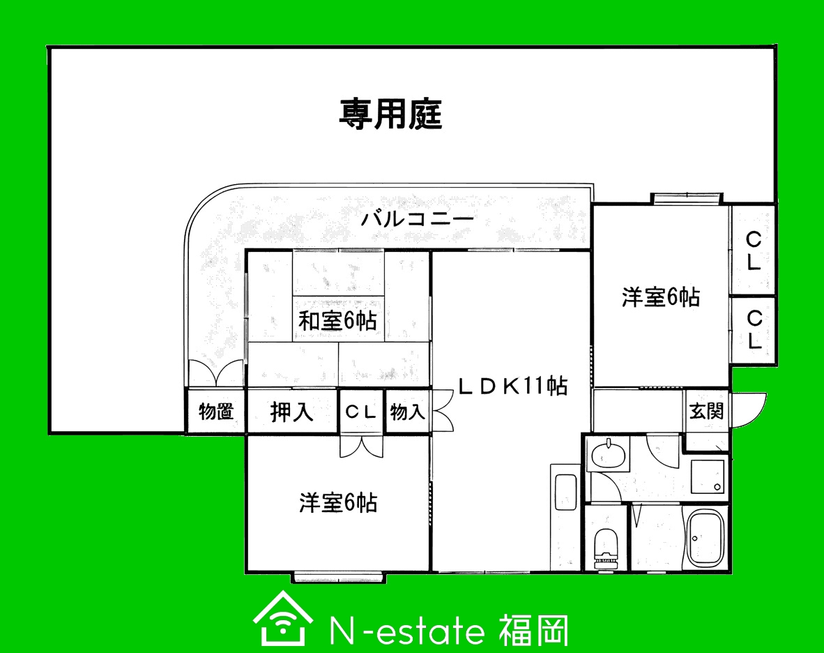 福岡市西区福重のマンションの間取り