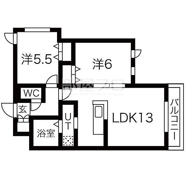 札幌市中央区大通西のマンションの間取り