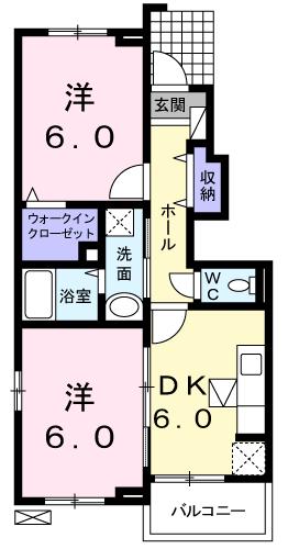 西条市周布のアパートの間取り