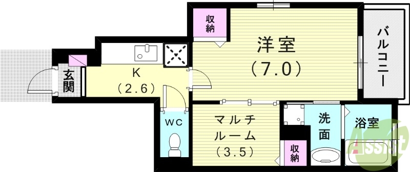 神戸市垂水区千代が丘のアパートの間取り