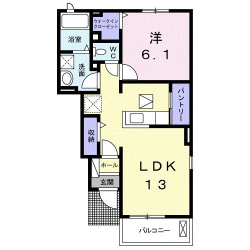 橋本市高野口町伏原のアパートの間取り