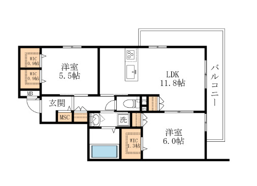 （仮称）北越谷4丁目メゾンの間取り