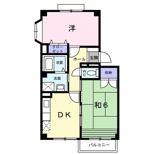 中間市中央のアパートの間取り