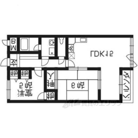 京都市伏見区南寝小屋町のマンションの間取り