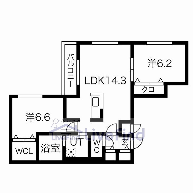 札幌市白石区菊水七条のマンションの間取り