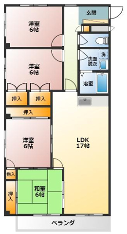 豊橋市草間町のマンションの間取り