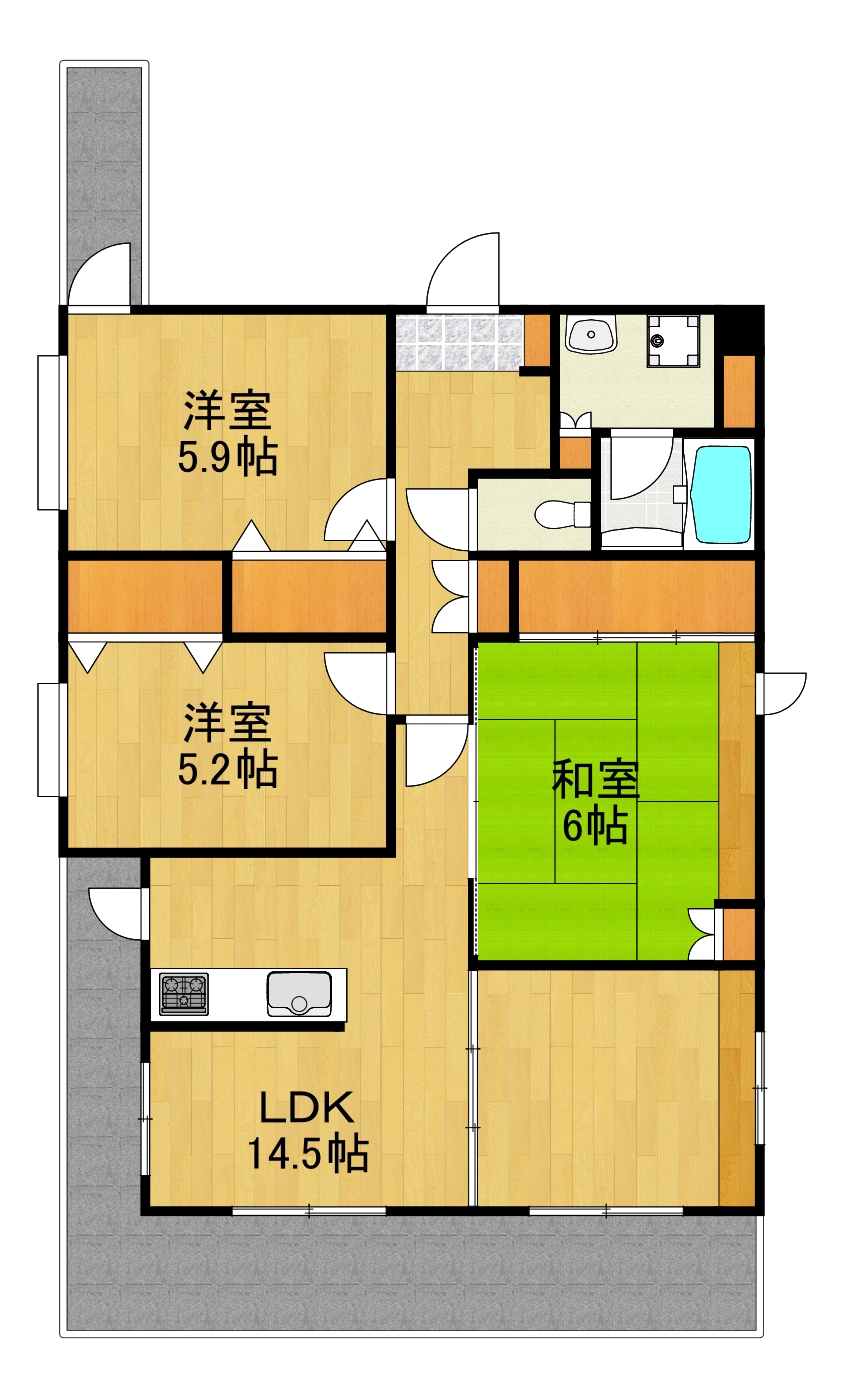 横浜市都筑区大丸のマンションの間取り