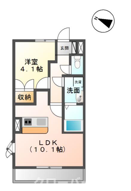 善通寺市原田町のアパートの間取り