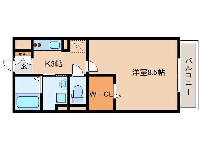 生駒市俵口町のアパートの間取り