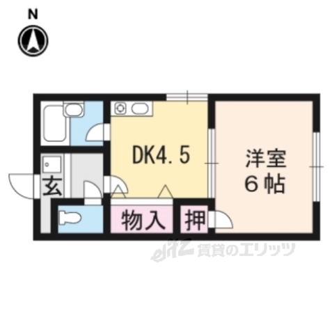 大津市瀬田のアパートの間取り