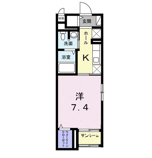 岡山市北区舟橋町のマンションの間取り