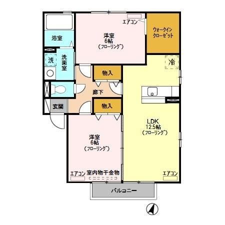 埼玉県さいたま市中央区円阿弥２（アパート）の賃貸物件の間取り