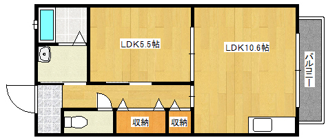 神戸市垂水区東舞子町のアパートの間取り