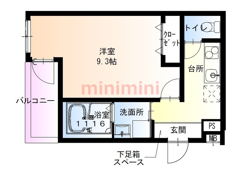 大阪市東淀川区豊里のアパートの間取り