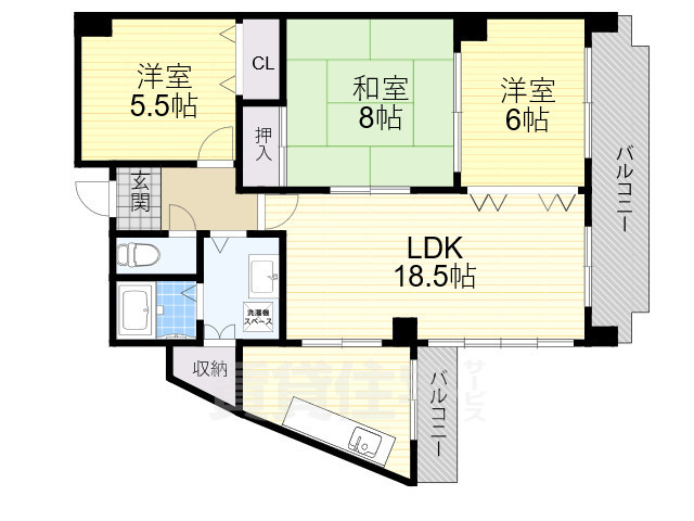 ラヴィスタ東豊中の間取り