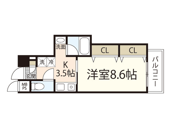 広島市中区東平塚町のマンションの間取り