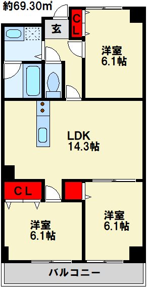 ロージュマン黄金町の間取り