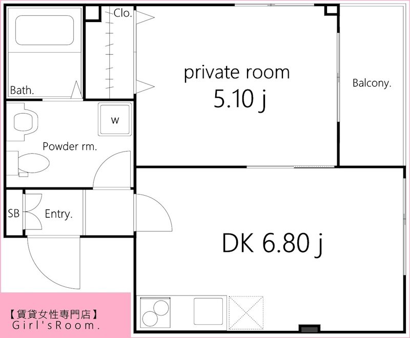 【越谷市北越谷のマンションの間取り】