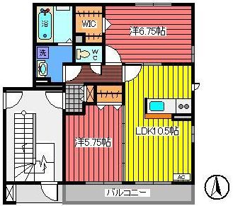 さいたま市緑区道祖土のアパートの間取り