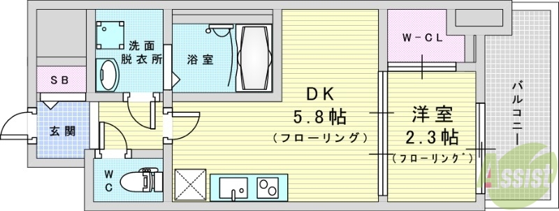 吹田市江坂町のマンションの間取り