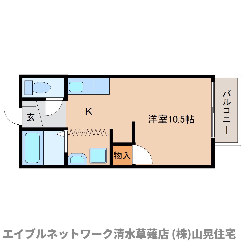 静岡市駿河区谷田のアパートの間取り