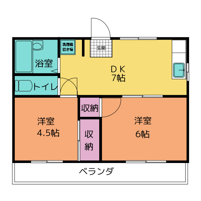 神の倉ハイツ　１の間取り