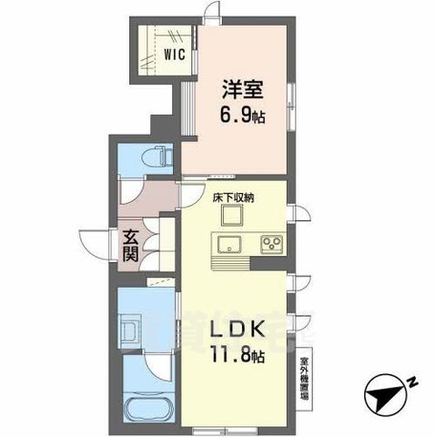 堺市西区浜寺昭和町のアパートの間取り