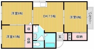 岡山市北区中撫川のアパートの間取り