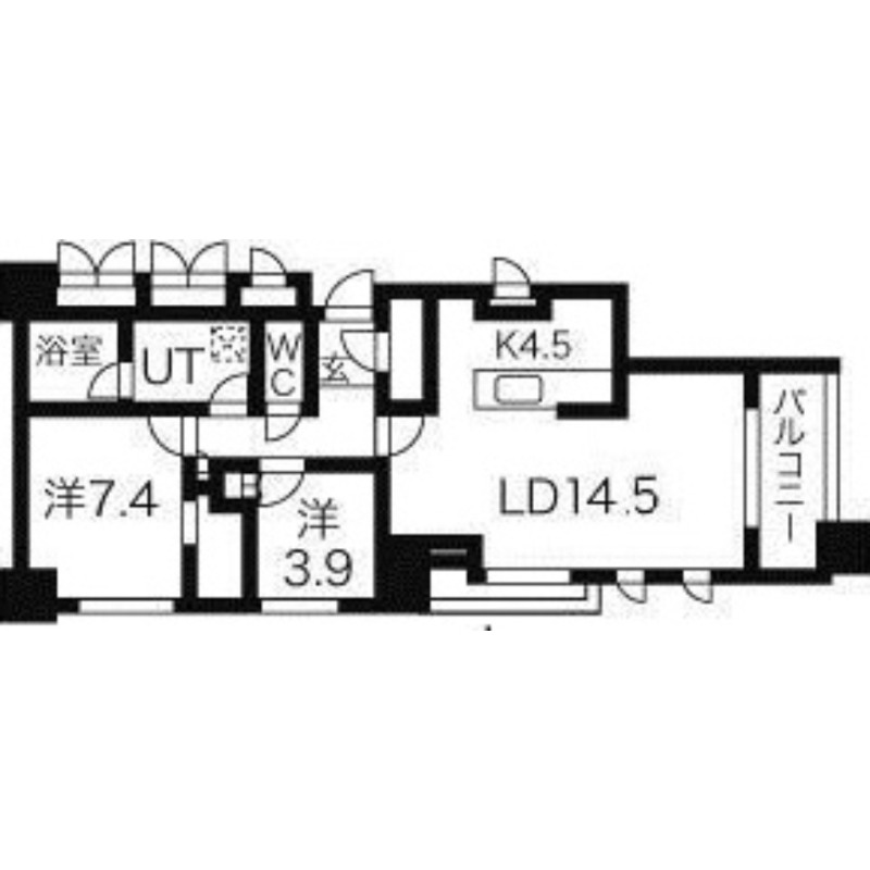 札幌市中央区大通西のマンションの間取り