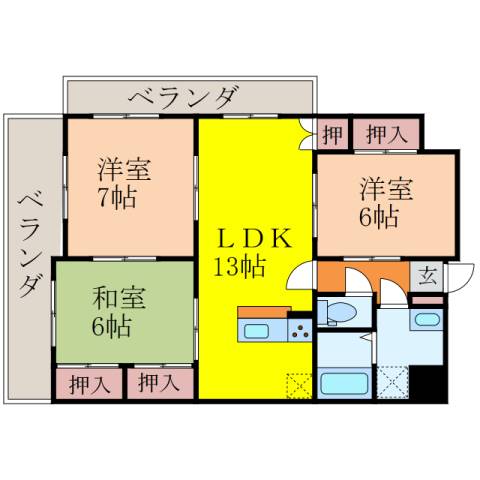 衣山大東ビルの間取り