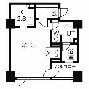 札幌市中央区南七条西のマンションの間取り